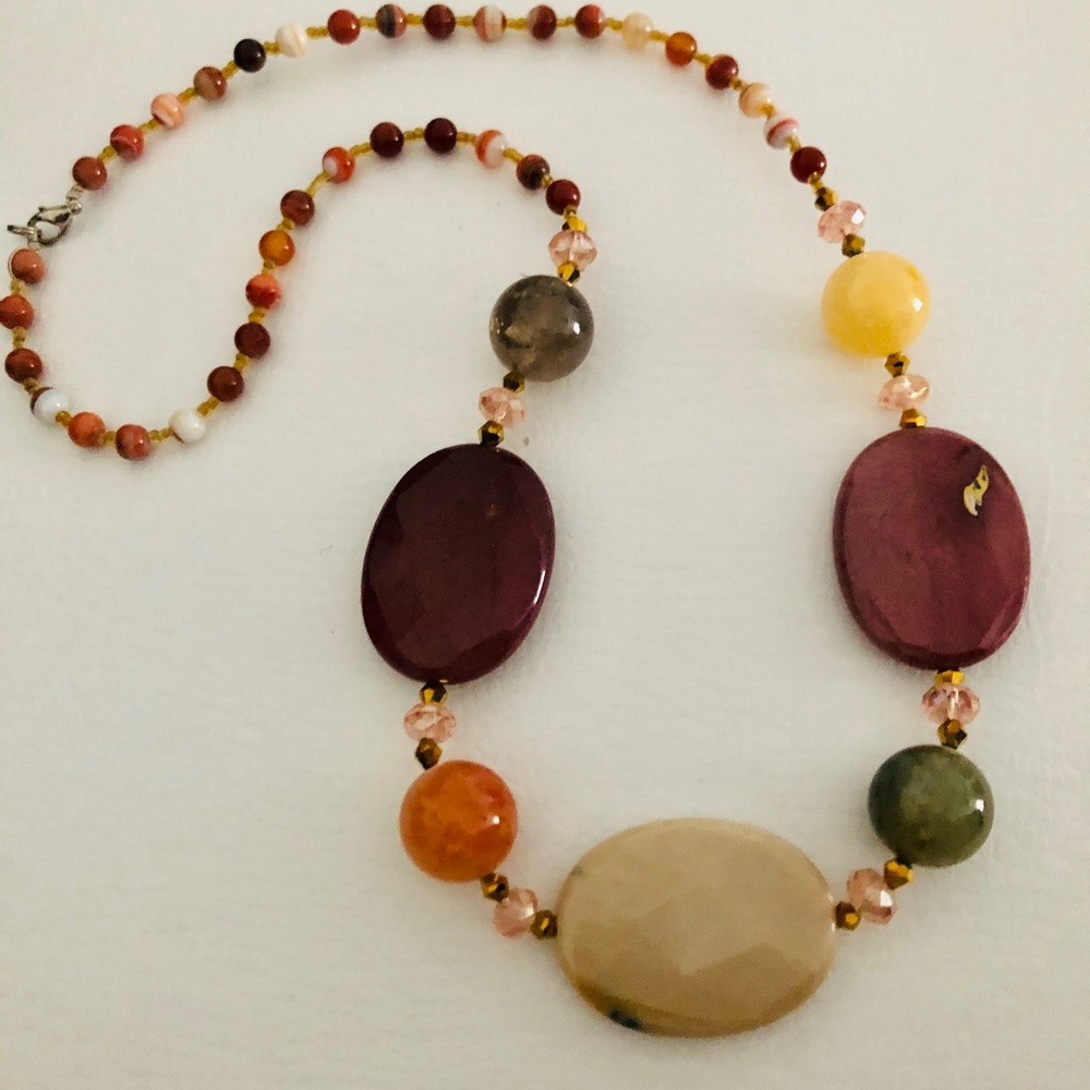 Natural stone statement necklace